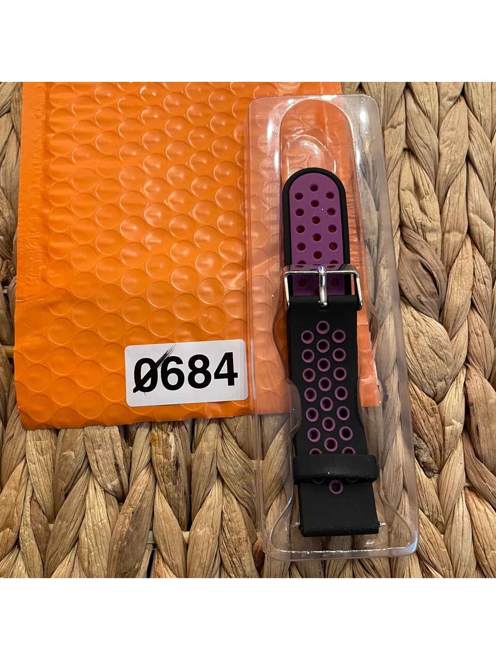 ✅ 22mm Sport Silicone Watch Band Strap Black Purple Perforated Breathable